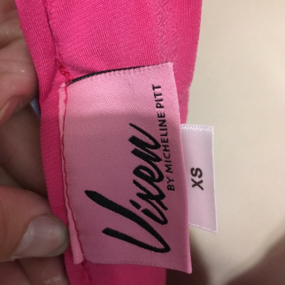 Vixen by Micheline Pitt Pink Polka Dot Wiggle Dress - Picture 4 of 5